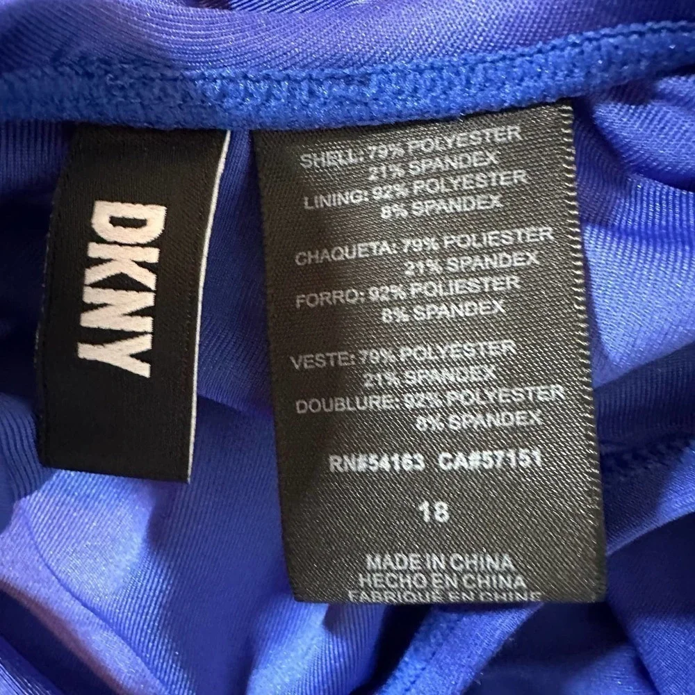 DKNY LAPIS Peek-a-Boo Twist One-Piece Swimsuit Size 18 - Picture 7 of 9
